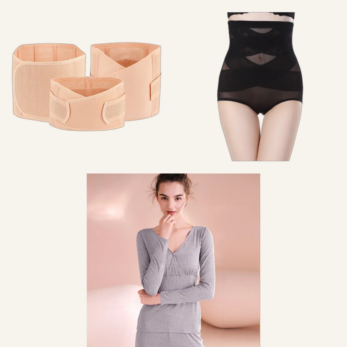 Pack césarienne : gaine, culottes taille haute et pyjama