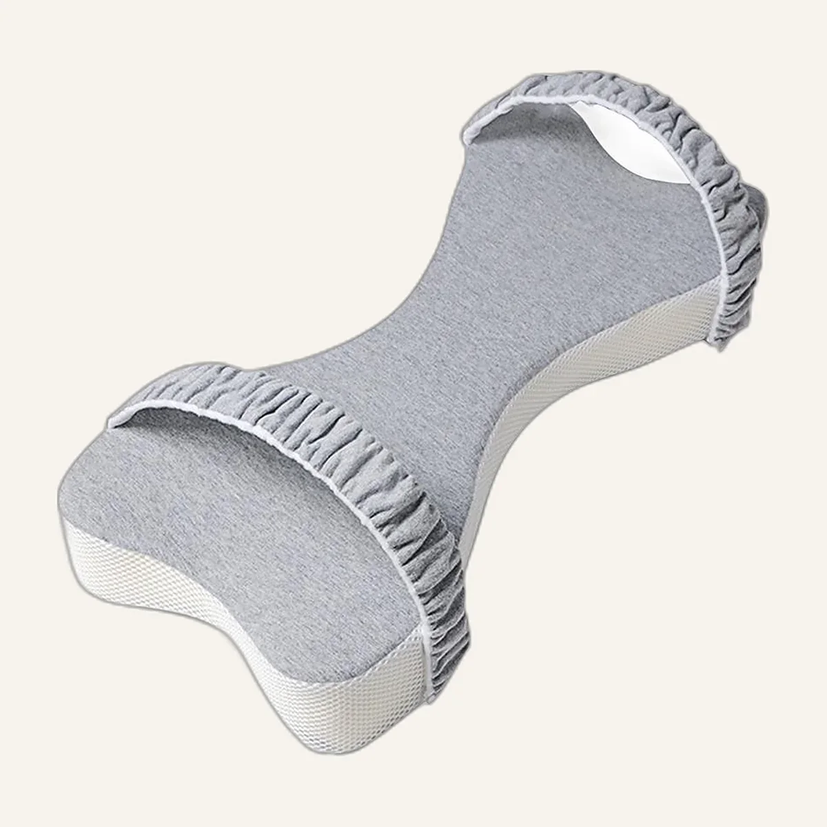 Coussin entre les genoux gris avec sangle élastique